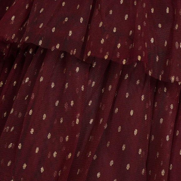 Lulu’s Forever Sparkling Burgundy Dotted Mesh Tiered Mini Dress - Picture 5 of 10